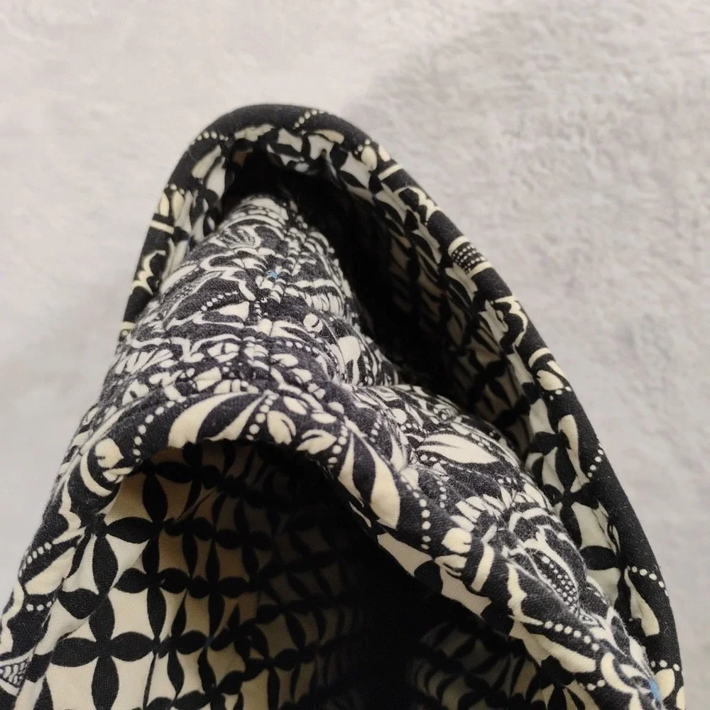 VERA BRADLEY BARCELONA BLACK‎ STRIPE HOBO HANDBAG Discontinued